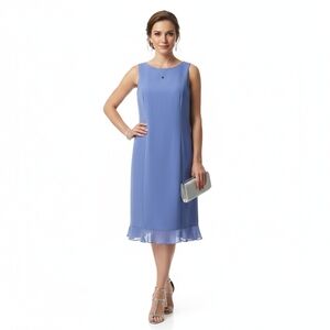 Elegant Sleeveless Blue Dress